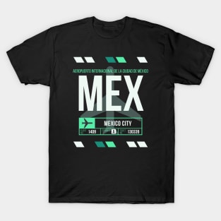 Mexico City (MEX) Airport Code Baggage Tag T-Shirt